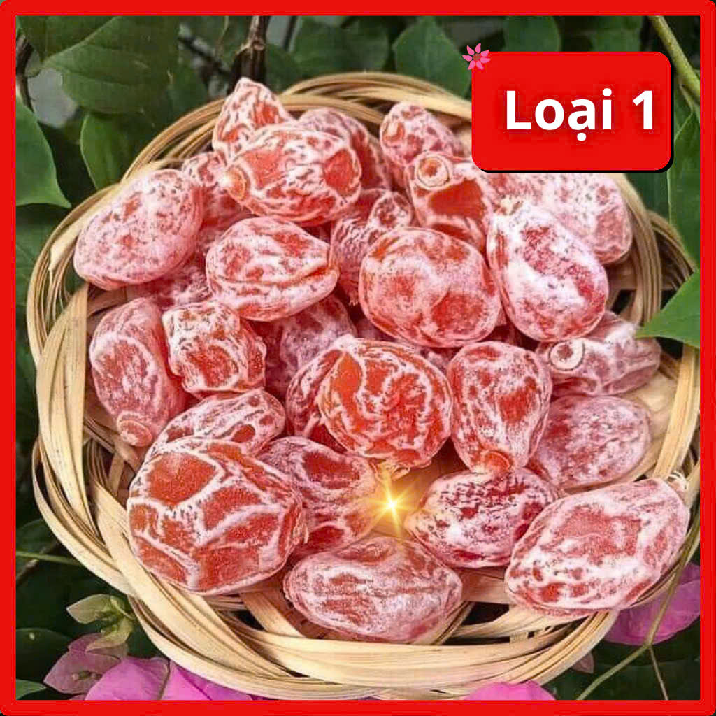 Ô mai xí muội đào hồng nguyên quả loại 1 cực ngon, xí muội núi chua ngọt ăn vặt, 250g/500g, HTC Food