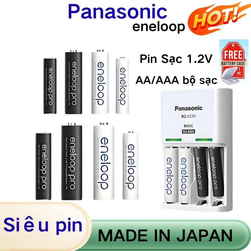 Panasonic MADE IN JAPAN Pin sạc eneloop Pro 1.2V NiMH AA 2550mAh AAA ...