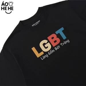 Áo Thun In Chữ Hài Hước LGBT Làng Gốm Bát Tràng Câu Nói Text Hài Văn Phòng Công Sở Form Rộng Cotton 250gsm