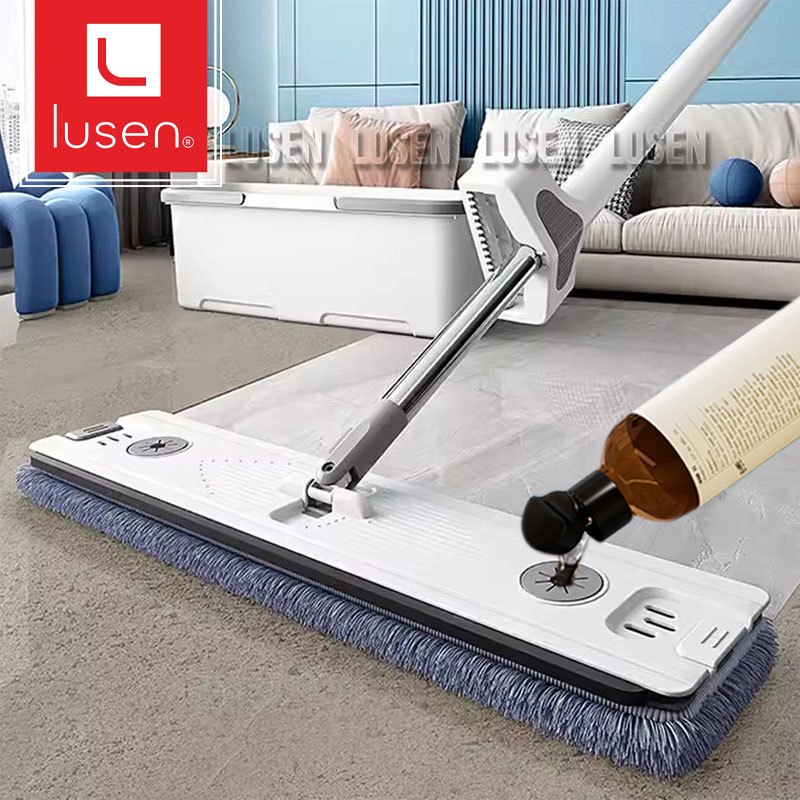 Cây lau nhà tự vắt Lusen-KN45, bàn lau lớn 45cm chổi lau xoay 360 độ thông minh với ba chế độ giặt vắt và gạt nước