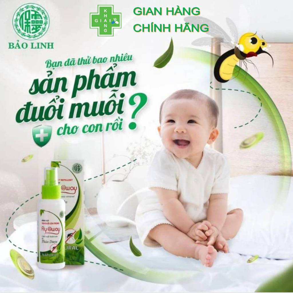 Xịt đuổi muỗi, côn trùng hiệu quả & an toàn từ tinh dầu thiên nhiên Fly@way Bảo Linh (Chai 60ml)
