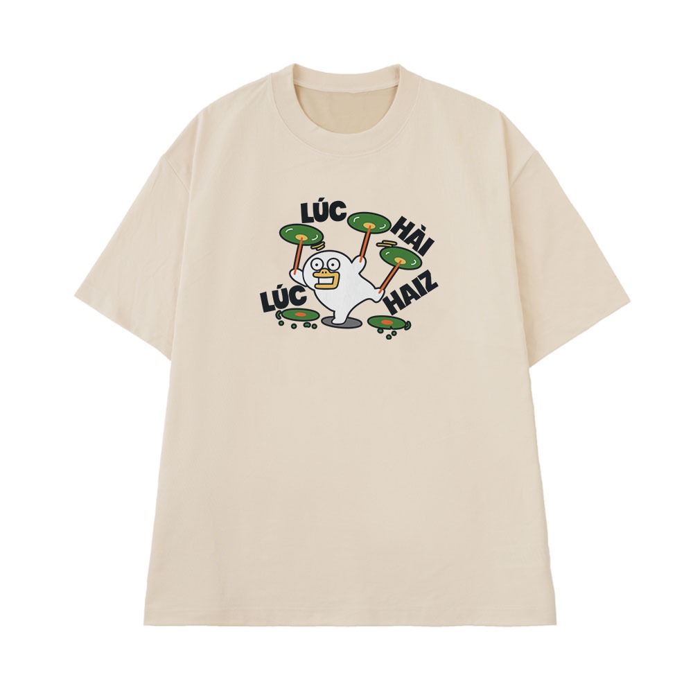 Áo Thun In Chữ Hài Hước Lúc Hài Lúc Haizz Câu Nói Text Hài Văn Phòng Công Sở Nam Nữ Form Rộng Cotton 250gsm