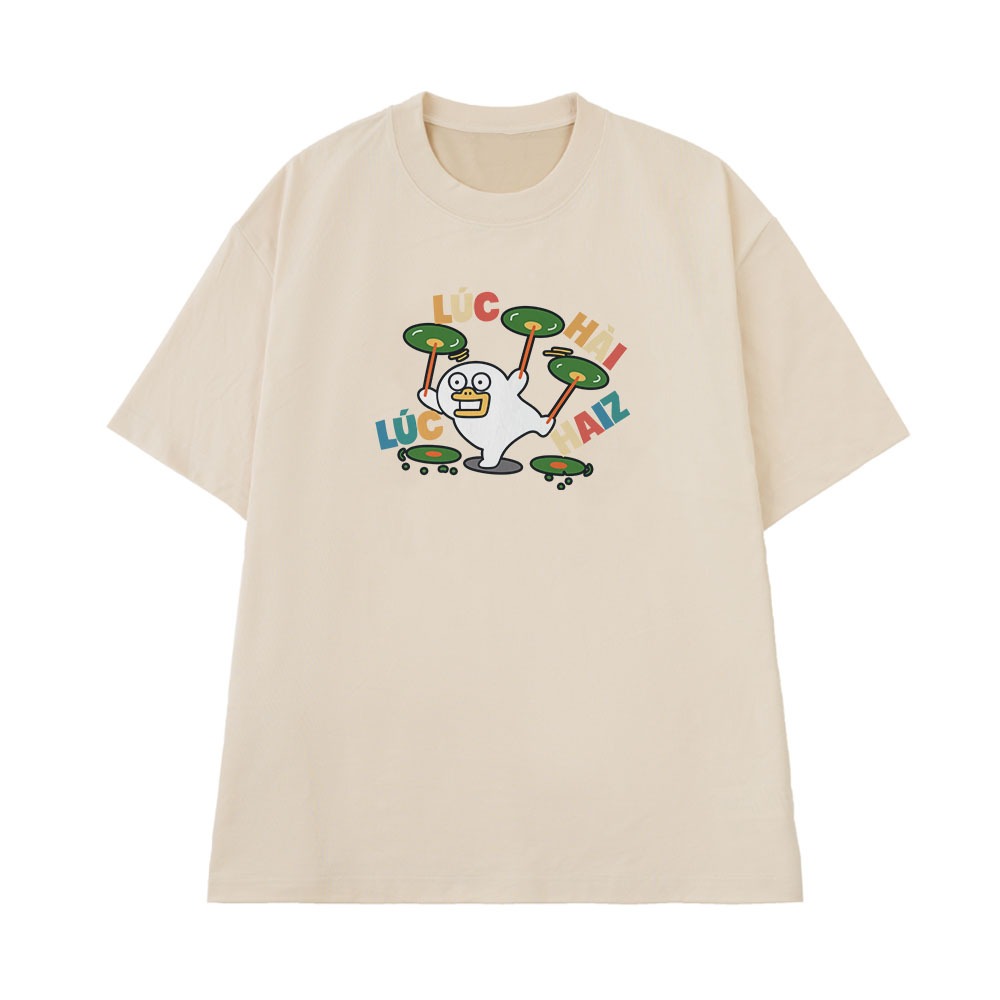 Áo Thun In Chữ Hài Hước Lúc Hài Lúc Haizz Câu Nói Text Hài Văn Phòng Công Sở Nam Nữ Form Rộng Cotton 250gsm