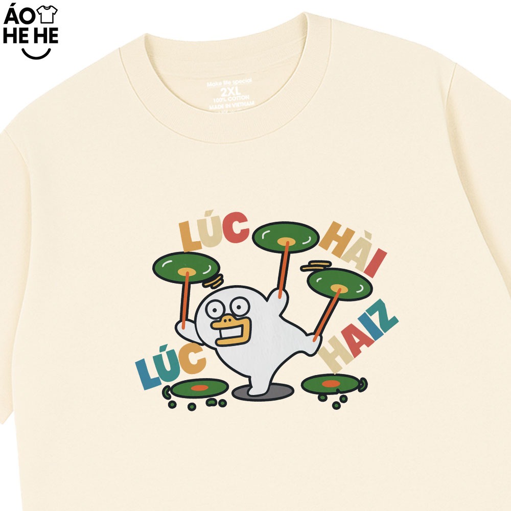 Áo Thun In Chữ Hài Hước Lúc Hài Lúc Haizz Câu Nói Text Hài Văn Phòng Công Sở Nam Nữ Form Rộng Cotton 250gsm