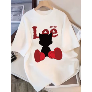 Áo Thun Chú Mèo Đen Unisex Nam Nữ Chất Vải Cotton Dày Dặn - New Items 2025 - Mềm Mịn , Không Xù Lông