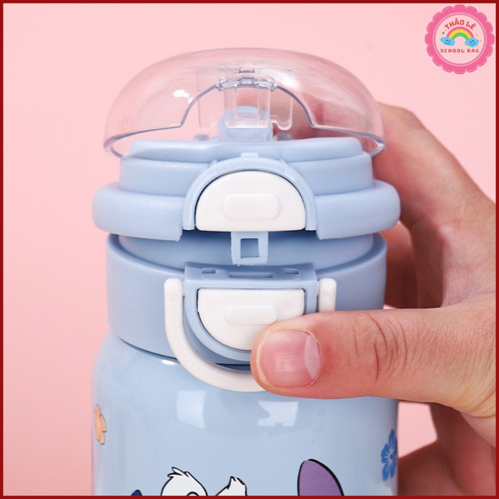 Bình nước giữ nhiệt trẻ em INOX 316 500ML, bình giữ nhiệt cho bé đi học cinamoroll melody kitty kuromi doremon TL2350