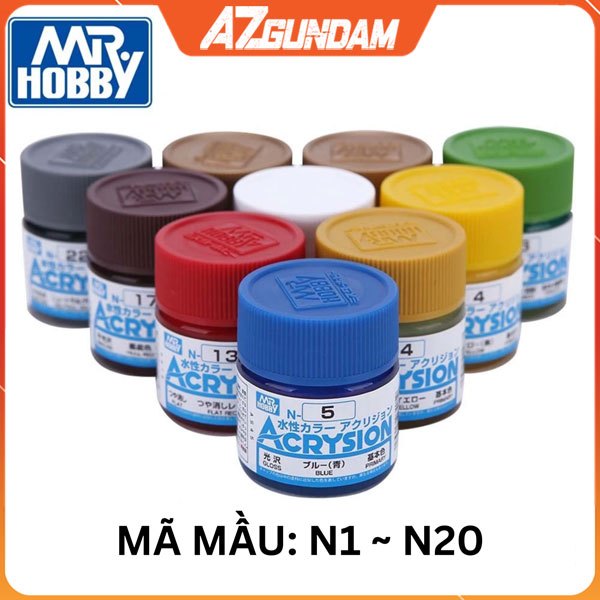 [CÓ SẴN] Sơn Mô Hình ACRYSION Hobby Color mã N1-N20, Gốc Nước, Hãng Mr ...