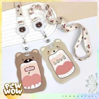 Bao Đựng Thẻ Nhân Viên Nhựa ABS Phong Cách Gấu Bear Mở Miệng Ngộ Nghĩnh