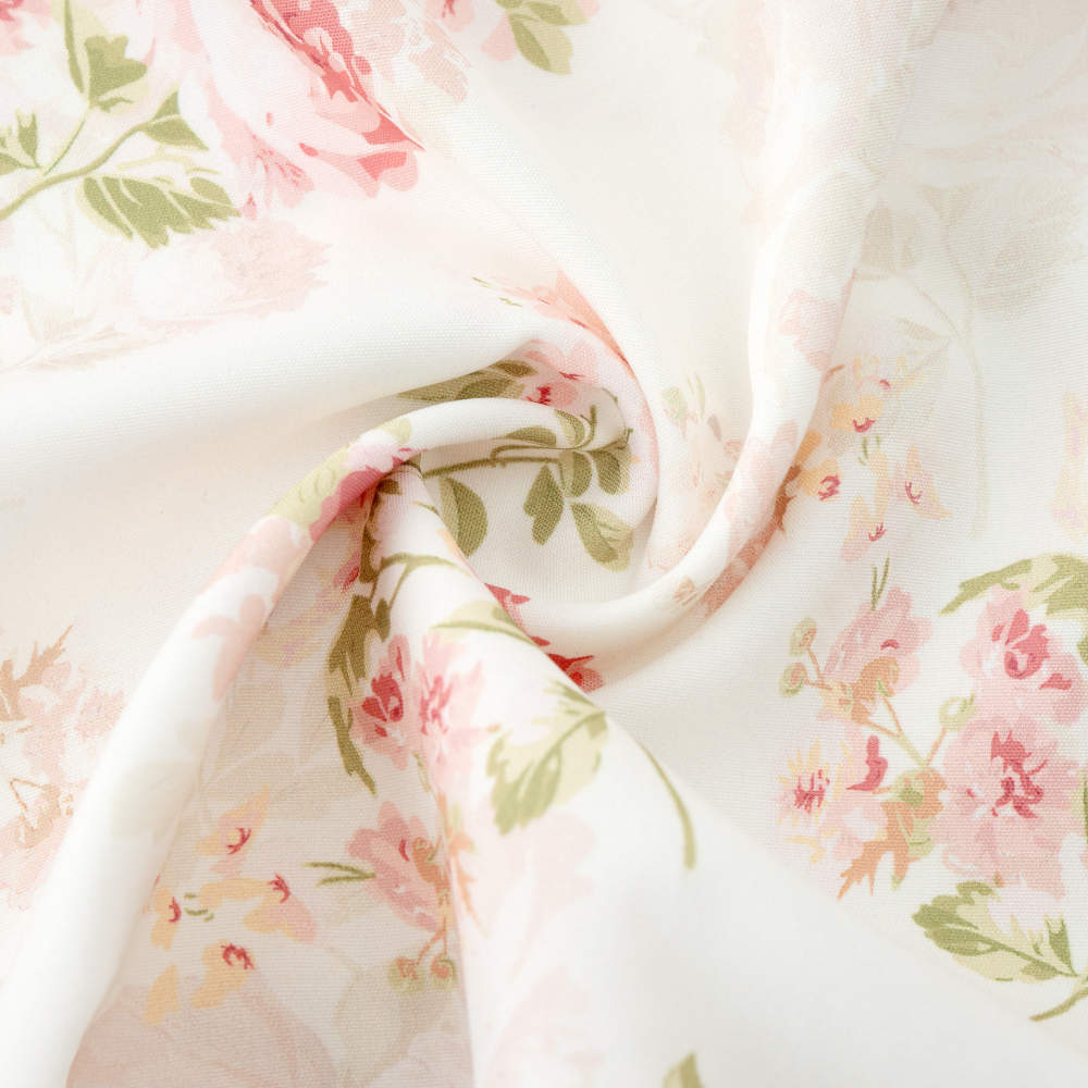 Đầm hoa xòe lệch vai phối viền ren cột nơ tay tặng kèm Scrunchie chất vải lụa mịn mát