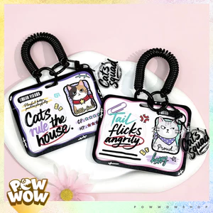 Bao Đựng Thẻ Ngang Nhựa ABS Phong Cách Scrapbook Biệt Đội Mèo Cat Tinh Nghịch