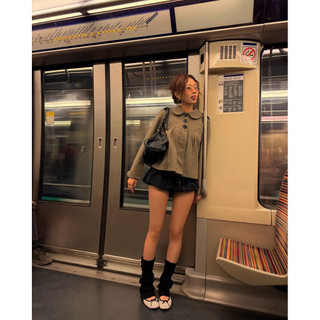 Le rouge | Tilly jacket Áo khoác dạ mùa thu cổ sen retro cổ điển Pháp