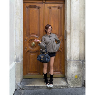 Le rouge | Tilly jacket Áo khoác dạ mùa thu cổ sen retro cổ điển Pháp