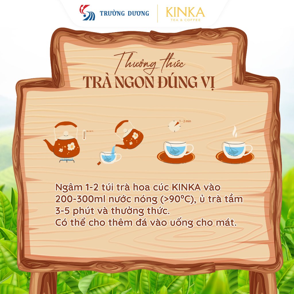 KINKA - Trà Hoa Cúc túi lọc - Hộp 50g (2g x 25 túi) - An thần, ngủ ngon