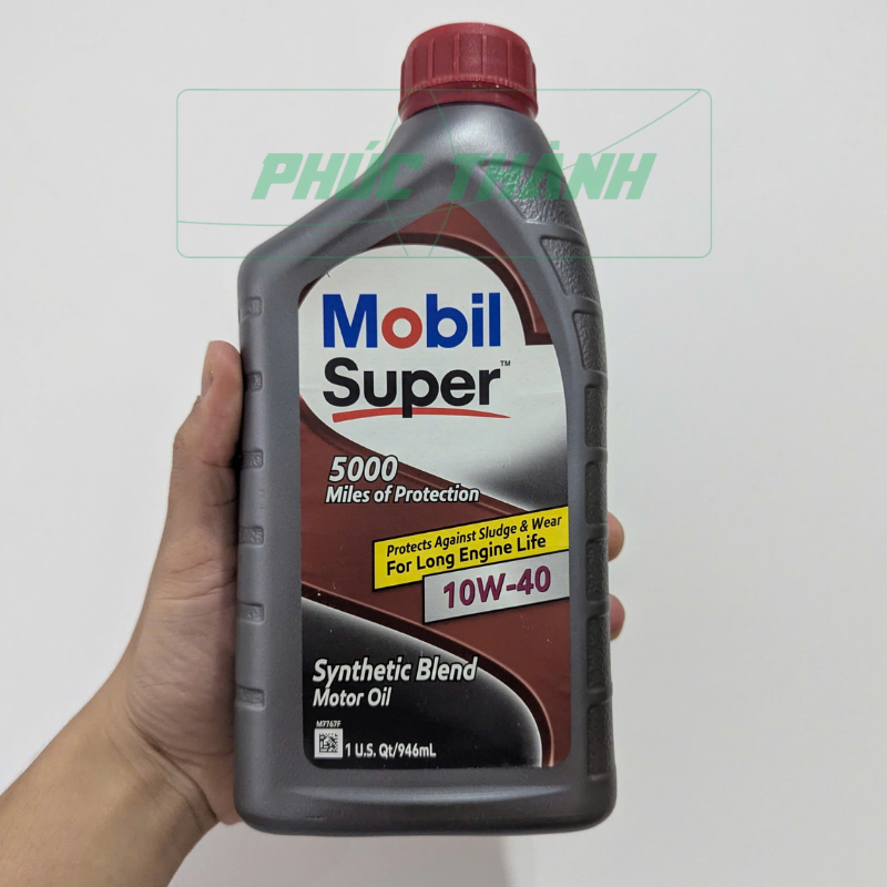 Thùng 6 Chai Dầu Nhớt Tổng Hợp Ô-Tô MOBIL SUPER 5000 10W40 946ml Nhập Khẩu USA - Chính Hãng