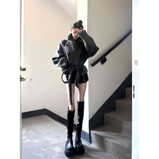 Áo khoác dạ cổ đứng Cashmere tông xám lông chuột dày dặn cao cấp