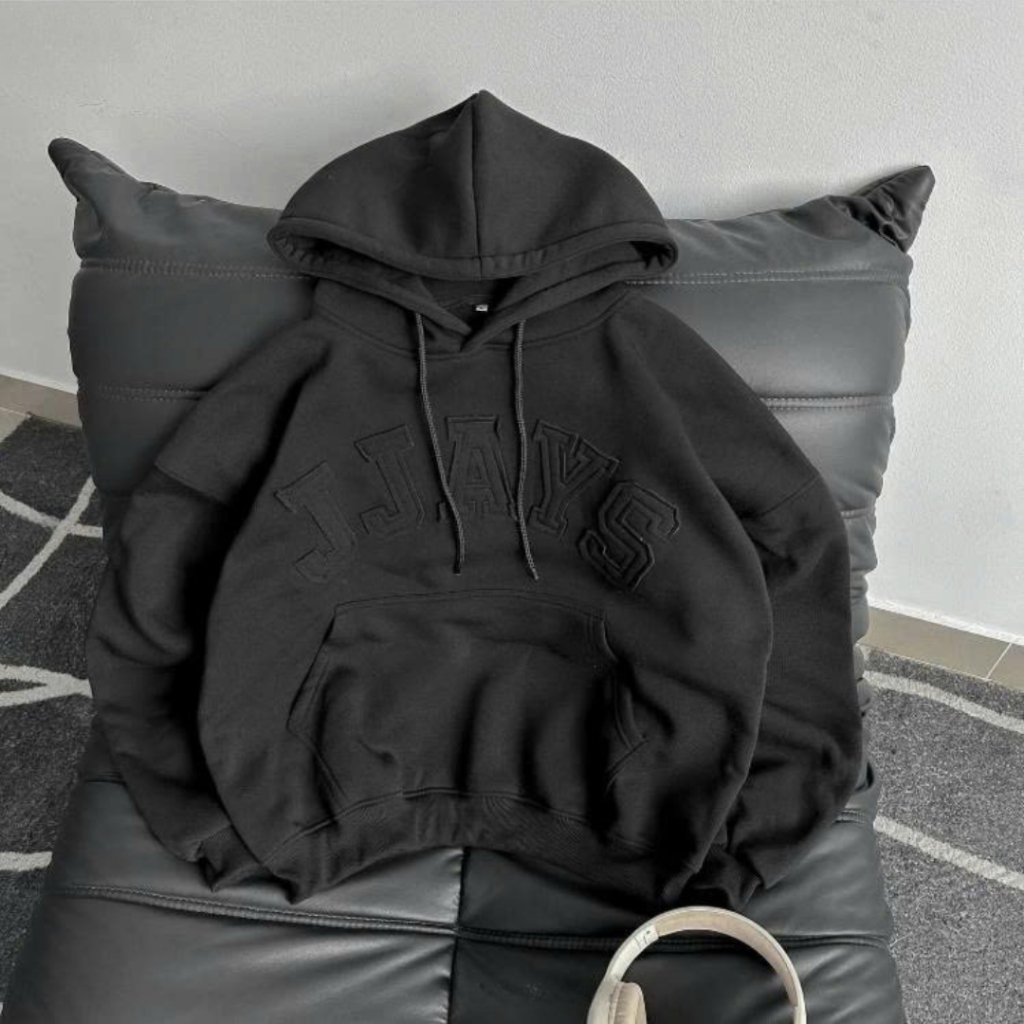 Áo khoác HOODIE BOXY thêu đắp vải JJAYS form rộng mũ to nam nữ unisex SSL