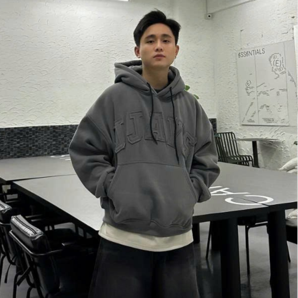 Áo khoác HOODIE BOXY thêu đắp vải JJAYS form rộng mũ to nam nữ unisex SSL