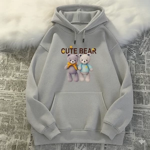 Áo Hoodie Mùa Đông Cho Bé – Hình 2 Bé Gâu Bông Cute Bear, Vải Nỉ Cotton Mịn Mượt Ấm Áp (M 311)