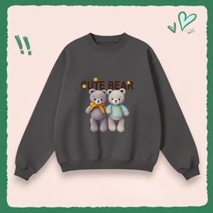 Áo Sweater Cotton Cho Bé Hình 2 Bé Gâu Bông Cute Bear Đáng Yêu, Nỉ Êm Ái Ấm Áp Vào Mùa Đông (M 311)