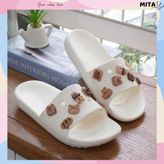 Dép quai ngang đế thấp 2cm Xixitiao kèm Charm CHOCO chống trượt, dép đi trong nhà Mita CSM-47