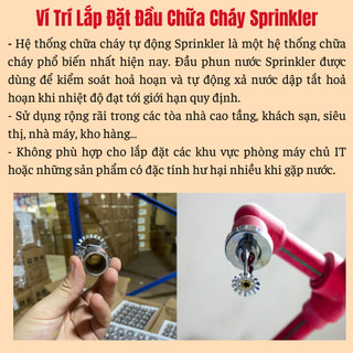 [Có kiểm định] Đầu phun Sprinkler hướng lên, hướng xuống DN15,DN20 68ºC có kiểm định