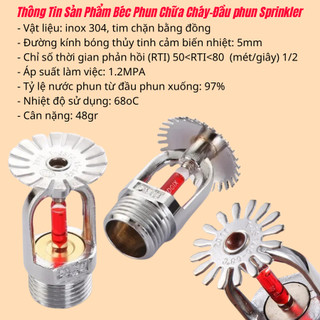 [Có kiểm định] Đầu phun Sprinkler hướng lên, hướng xuống DN15,DN20 68ºC có kiểm định
