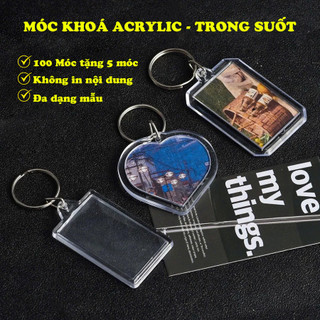 50 Cái Móc Khoá Acrylic, Phôi Móc Khoá Trong Suốt, Móc Khoá QR Bằng Miac - Không In Nội Dung