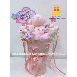 🌸 BÓ HOA GẤU BÔNG HỒNG PASTEL, quà 20/10, 8/3, hoa gấu bông tặng bạn gái , bé gái, gấu bông màu hồng ( gấu ngẫu nhiên)