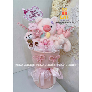🌸 BÓ HOA GẤU BÔNG HỒNG PASTEL, quà 20/10, 8/3, hoa gấu bông tặng bạn gái , bé gái, gấu bông màu hồng ( gấu ngẫu nhiên)
