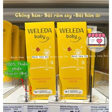 [MẪU MỚI nhất!!!] Kem chống hăm hữu cơ Weleda Đức CAO CẤP (chuẩn Nội địa Đức) bôi hăm rôm sảy Organic BIO