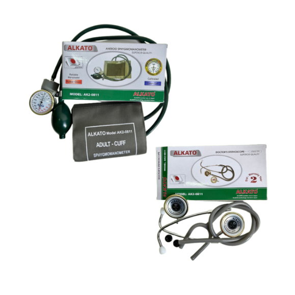 Máy đo huyết áp cơ ALKATO AK2-0811 Nhật Bản - Bộ kiểm tra sức khỏe tại nhà gồm: Máy đo và tai nghe