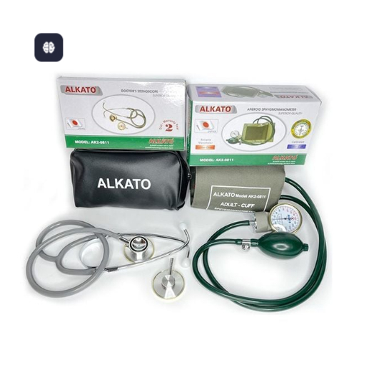 Máy đo huyết áp cơ ALKATO AK2-0811 Nhật Bản - Bộ kiểm tra sức khỏe tại nhà gồm: Máy đo và tai nghe