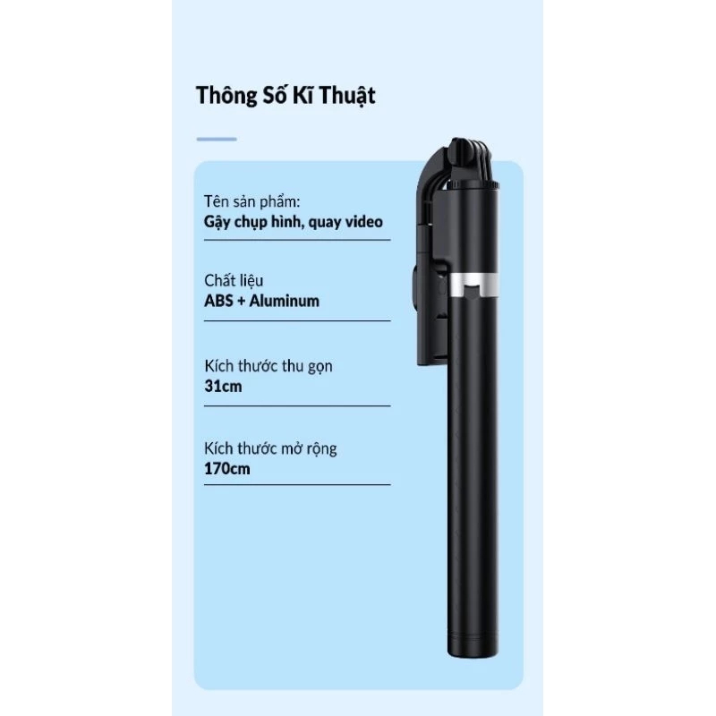 Gậy Chụp Hình 3 Chân Kiêm Tripod Dài 170cm R1-L Có Remote Chụp Ảnh Từ Xa Tiện Lợi