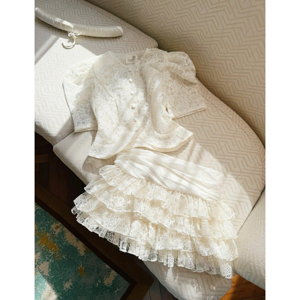 Set Áo Len Tay Lỡ Kèm Chân Váy