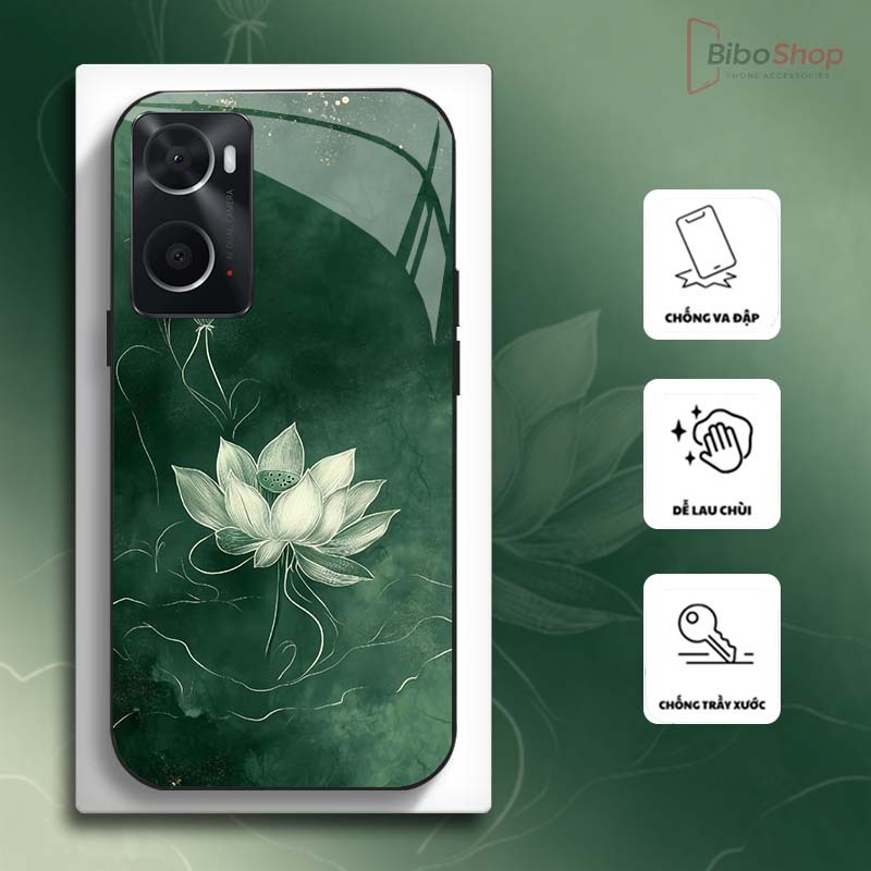 Ốp Lưng cho OPPO A36/ A76/ A57 2022/ A77S/ A96 Hoa Sen Nghệ Thuật – Thiết Kế Sang Trọng, Chống Trầy Xước Cao Cấp