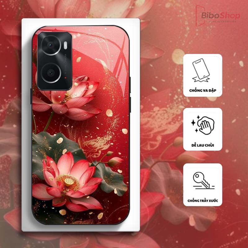 Ốp Lưng cho OPPO A36/ A76/ A57 2022/ A77S/ A96 Hoa Sen Nghệ Thuật – Thiết Kế Sang Trọng, Chống Trầy Xước Cao Cấp