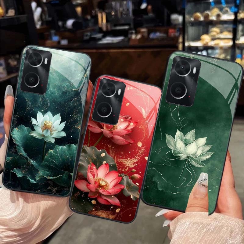 Ốp Lưng cho OPPO A36/ A76/ A57 2022/ A77S/ A96 Hoa Sen Nghệ Thuật – Thiết Kế Sang Trọng, Chống Trầy Xước Cao Cấp