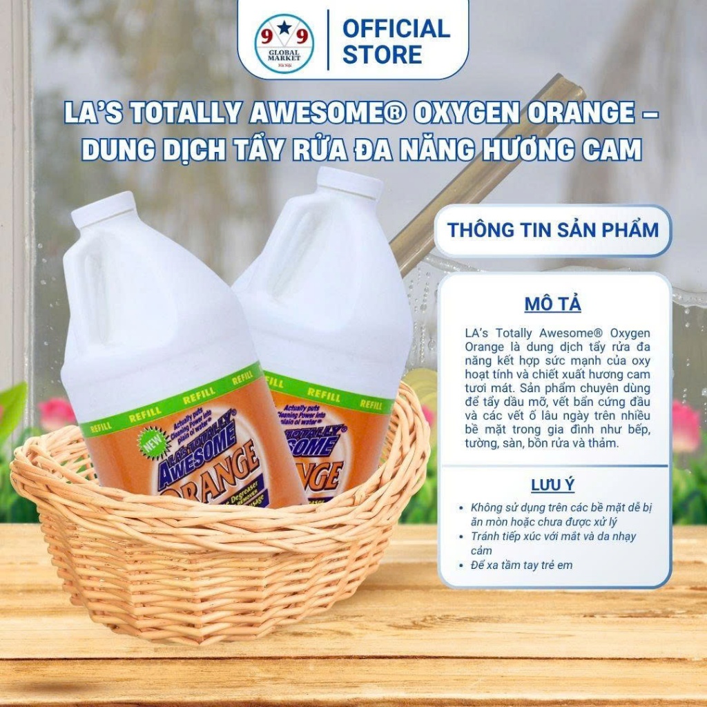 NƯỚC LAU SÀN - LA’s Totally Awesome® - Oxygen - Orange –  64 OZ (1.892ml)