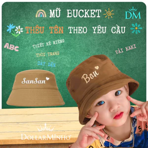 Mũ Bucket Thêu Tên Cho Bé - Phong Cách Hàn Quốc, Nón Siêu Xinh Khẳng Định Phong Cách Cá Nhân