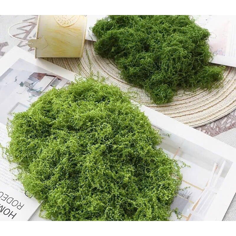 Rêu sợi nhân tạo phủ gốc cây,Trang trí chậu cây mini, tiểu cảnh, tường xanh & quán cà phê decor
