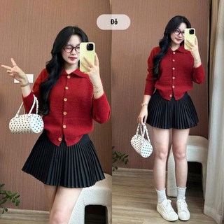 247store - Áo Cardigan Len Cổ Bẻ Cài Cúc Trơn Basic