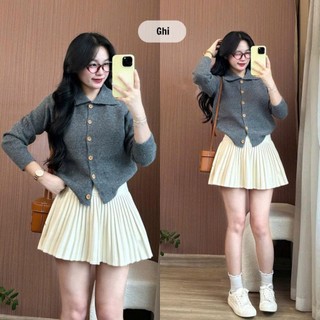 247store - Áo Cardigan Len Cổ Bẻ Cài Cúc Trơn Basic