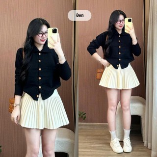 Áo Cardigan Len Cổ Bẻ Basic Nhiều Màu 247store Cài Cúc Trơn Siêu Xinh Mặc Đi Làm Đi Học Dễ Phối Đồ Aokhoaclen556
