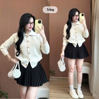 247store - Áo Cardigan Len Cổ Bẻ Cài Cúc Trơn Basic