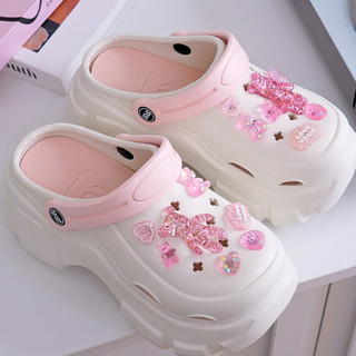 Dép sục nữ đế cao 7cm kèm 14 Sticker Gấu hồng trong suốt Mita kiểu sandal CSM-17