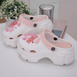Dép sục nữ đế cao 7cm kèm 14 Sticker Gấu hồng trong suốt Mita kiểu sandal CSM-17