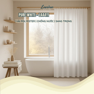 Rèm Phòng Tắm Màu Trắng LAVEMO 100% Polyester Hàng Đẹp Cao Cấp Chống Thấm Nước LA4411