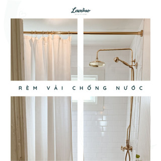 Rèm Phòng Tắm Màu Trắng LAVEMO 100% Polyester Hàng Đẹp Cao Cấp Chống Thấm Nước LA4411