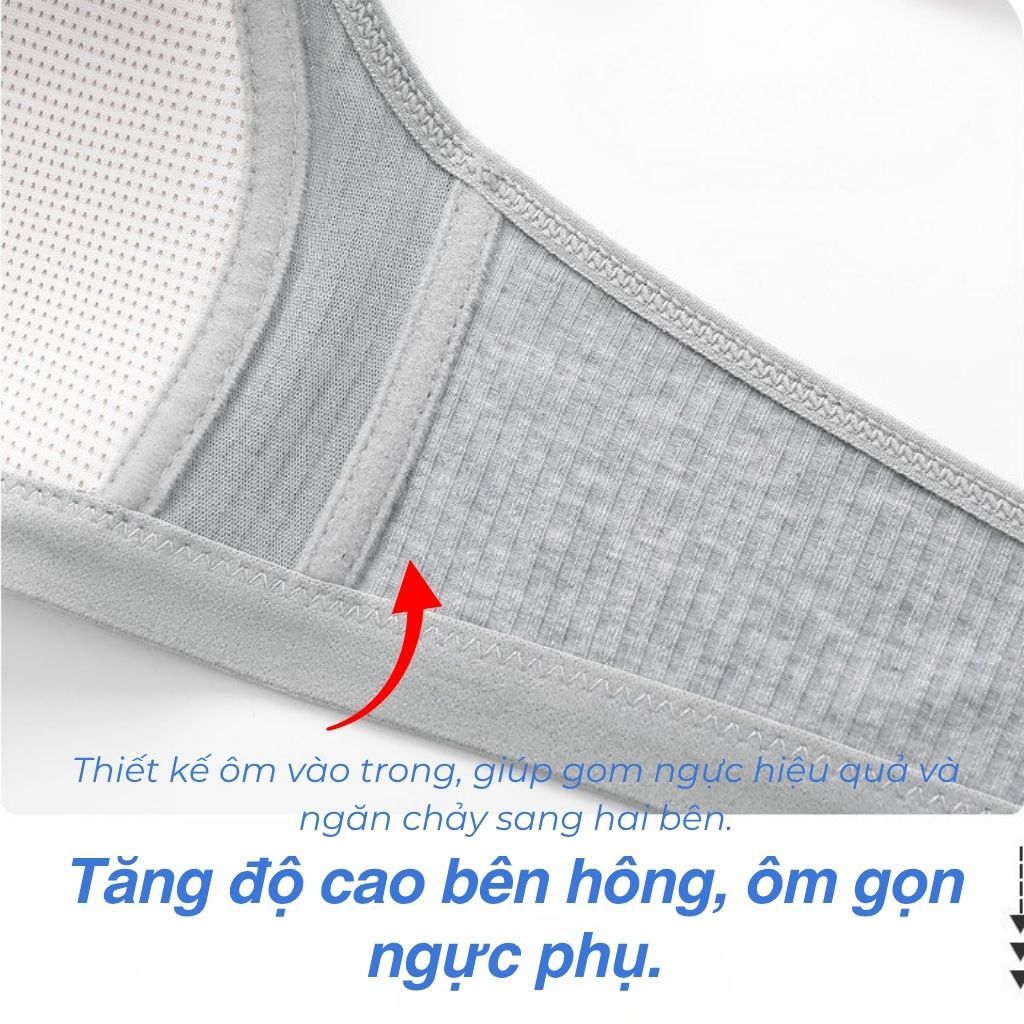 Áo ngực nữ cotton không gọng đệm mút mỏng mềm mại thoáng mát khoét trước cute gợi cảm LANIXA A6114