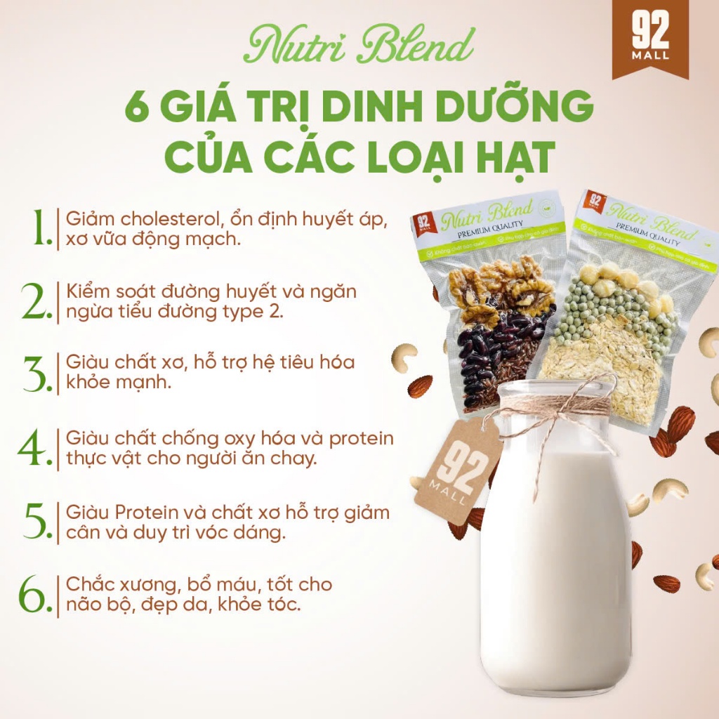SET 30 NGÀY Hạt Dinh Dưỡng Hữu Cơ Hút Chân Không Nấu Sữa,Ăn Dặm, Cháo Bé, Kiểm Soát Cân Nặng
